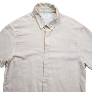 Denim and Flower Ricky Singh Shirt Mens Medium Yellow Short Sleeve Preppy